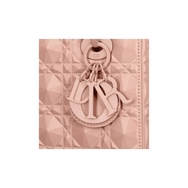 DIOR Lady Dior Cow Leather Shoulder Bag Crossbody Bag Handbag Small Size Women's Rose Pink-3