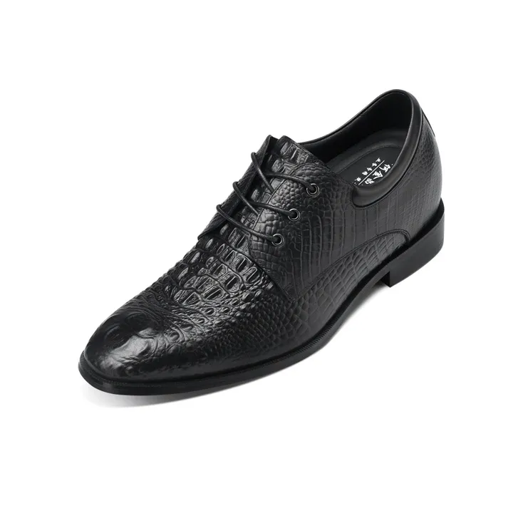 He Jinchang Dress Shoes Men Low Top Black-2
