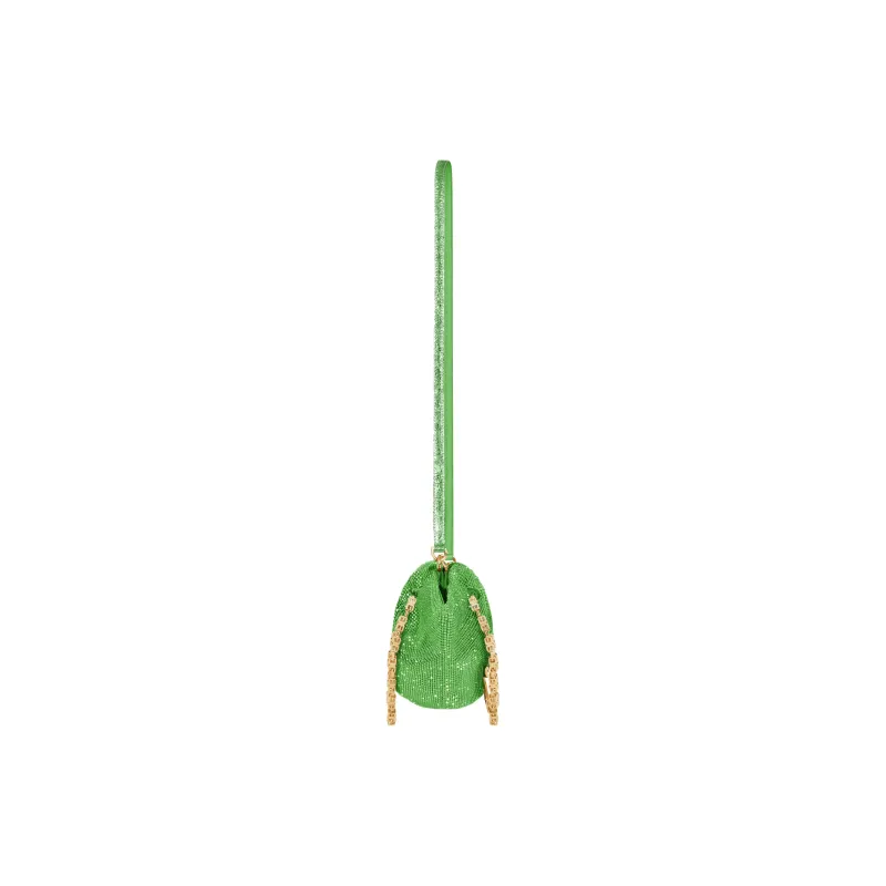GIVENCHY Kenny All-over Rhinestone Velvet Fabric Shoulder Bag Crossbody Bag Handbag Mini Women's Bitter Plum Green-1