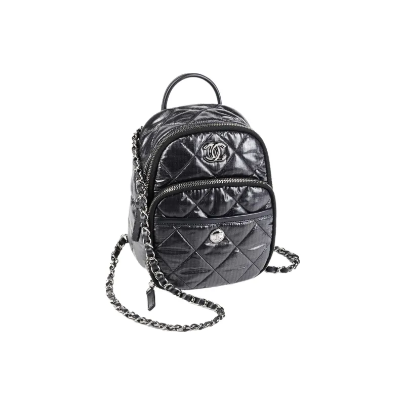 CHANEL Nylon Backpack Women's Black-1