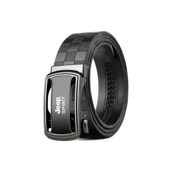 JEEP SPIRIT Authentic Business High End Brand Cow Leather Leather Belts Men's Width 3.5CM