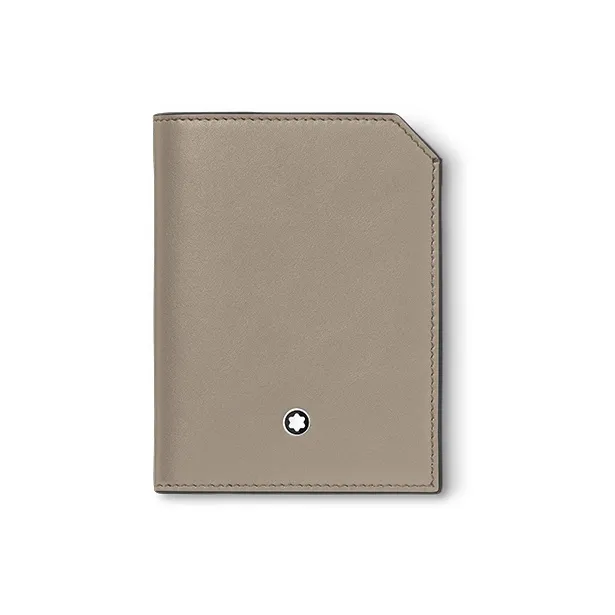 MONTBLANC Soft Leather Series Full-grain Calf Leather Wallet Mini Men's Earth Gray-0