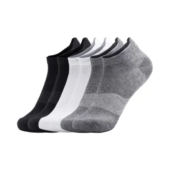 LiNing Fitness Series Ankle Socks Men's 6 Pack Black+White+Gray