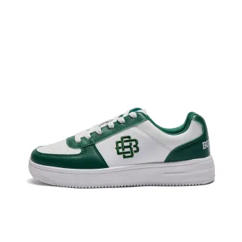 BUFFALO BOUND Wear-Resistant Breathable Slip-Resistant Low-Top Sports Skateboard Shoes Unisex White Green