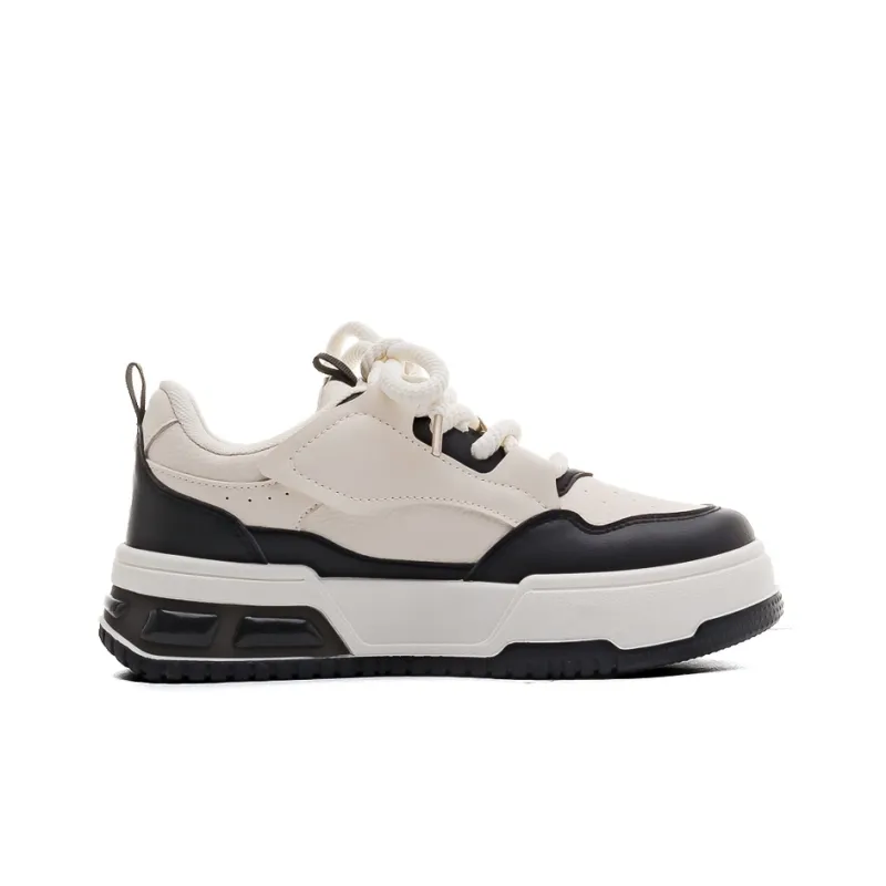 Warrior Warrior Wear Resistant Slip Resistant Low Top Skateboard Shoes Women's Beige Black-1