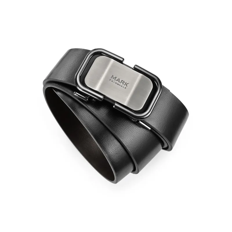FAIRWHALE Slouch Backpack With Automatic Buckle Alloy Cowhide Leather Belts Men's Width 3.5CM-4