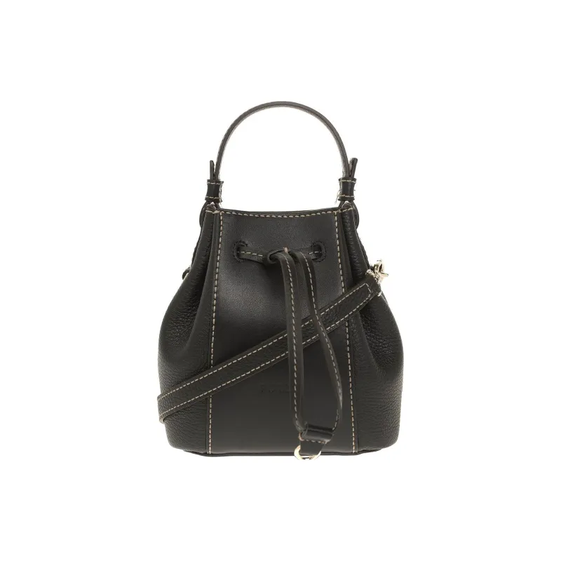 Furla Miastella Calfskin Bucket Bag, Handbag, Shoulder Bag, Crossbody Bag Mini Women's Black-0