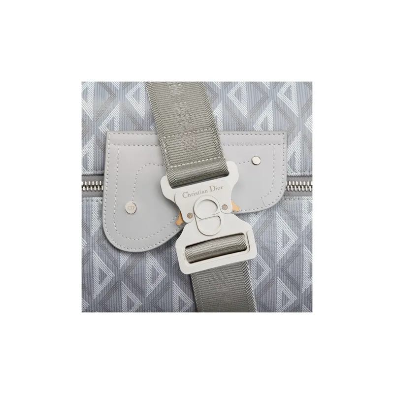 DIOR Leather Luggage Bag Handbag Crossbody Bag Travel Bag Men's Gray-4