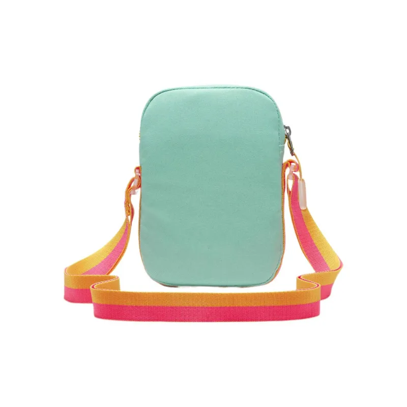 Nike Fabric Shoulder Bag, Crossbody Bag Regular Unisex Emerald Green & Transparent Pink-2
