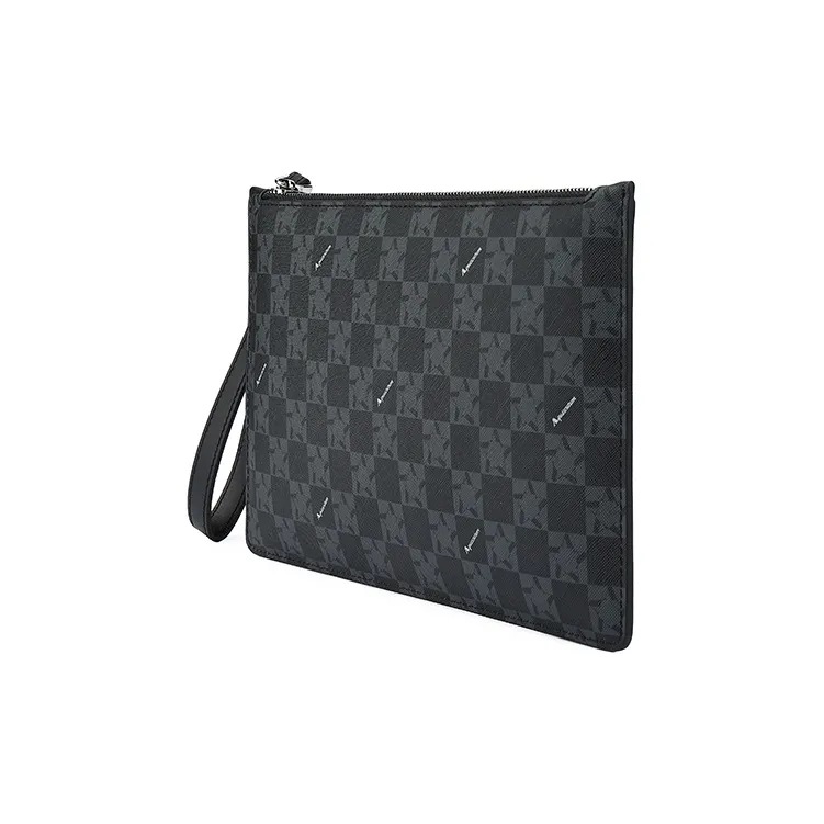 AQUASCUTUM Canvas Clutch Regular Men's Black Gray-3