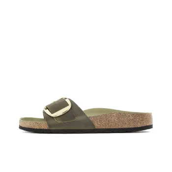 Birkenstock Madrid Big Buckle Slide Slippers Women's Olive Green Regular