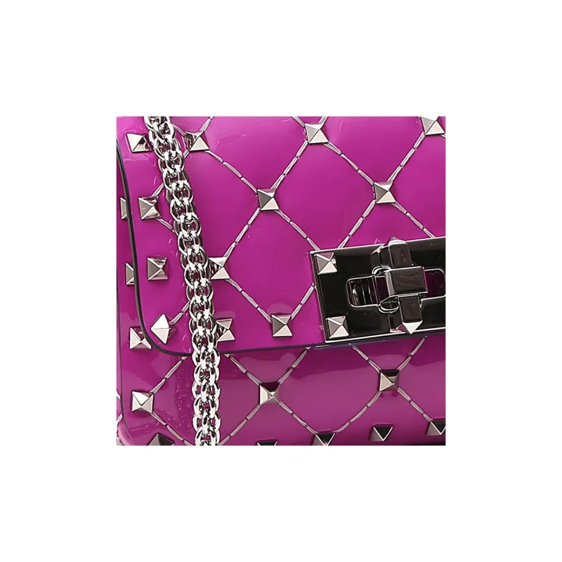 Valentino Patent Leather Crossbody Bag Shoulder Bag Women's Purple-2