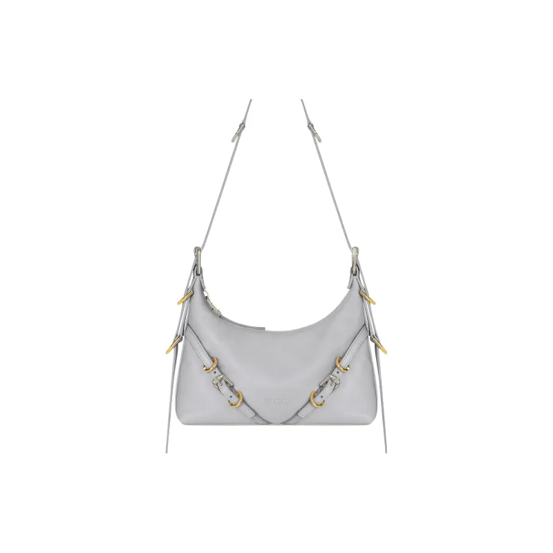 GIVENCHY Voyou Embossed Calfskin Portable Crossbody Bag Shoulder Bag Mini Women's Light Gray-0