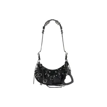 Balenciaga Le Cagole Sheepskin Biker Bag, Dumpling Bag, Handbag, Shoulder Bag Women's Black