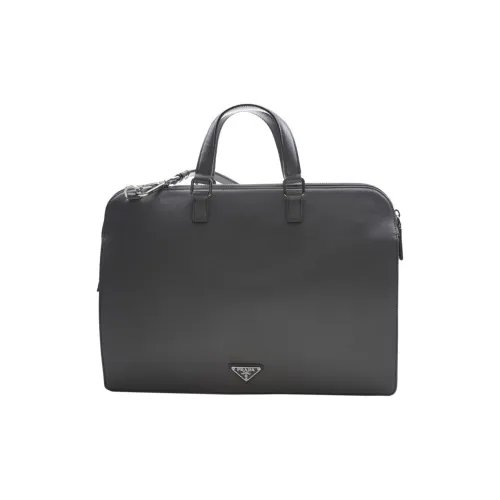 PRADA Calfskin Shoulder Bag Crossbody Bag Handbag Men's Gray
