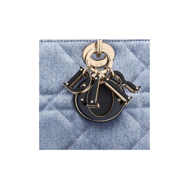 DIOR Lady D JOY Denim Lady Dior Bag, Shoulder Bag, Crossbody Bag, Handbag Medium Size Women's Blue-5