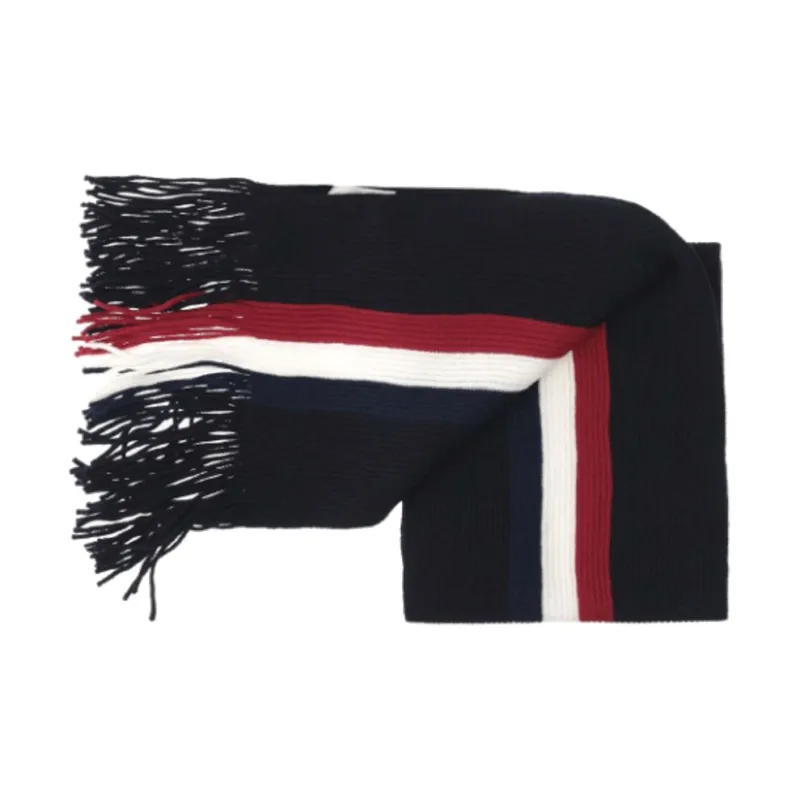 Moncler Logo Patch Fringe Detailed Scarf-1
