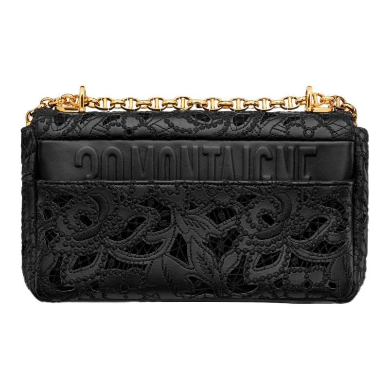 DIOR Caro Calfskin Shoulder Bag Crossbody Bag Medium Size Women's Black-2
