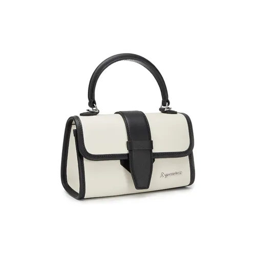 AQUASCUTUM Cow Leather Dual Purpose Bag, Handbag, Shoulder Bag, Crossbody Bag Medium Size Women's Black & White