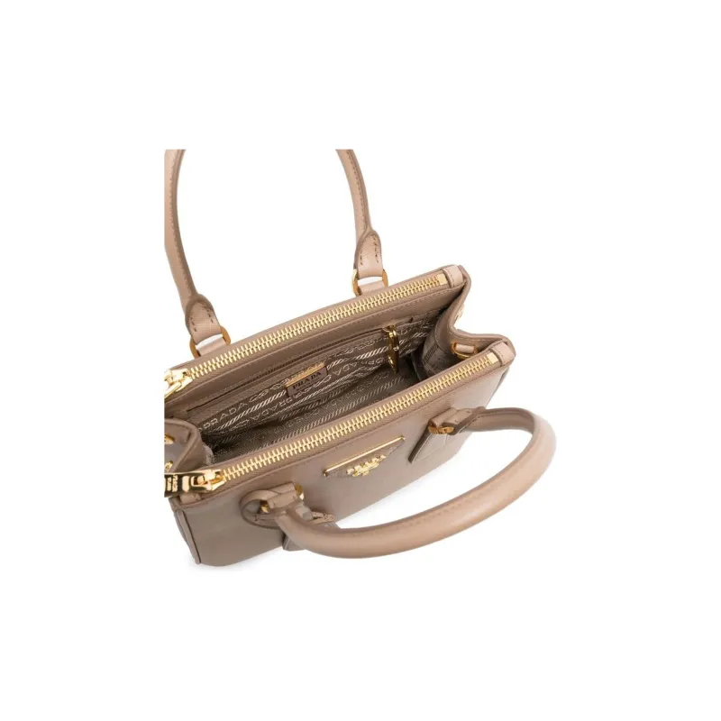 PRADA Galleria Killer Bag Leather Shoulder Bag Crossbody Bag Handbag Mini Women's Sandy Beige-3
