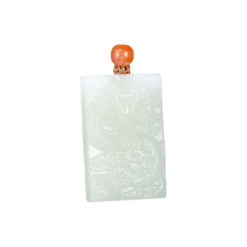 Jade Said Hetian Jade Pendants Men's Pale Greenish-White Jade