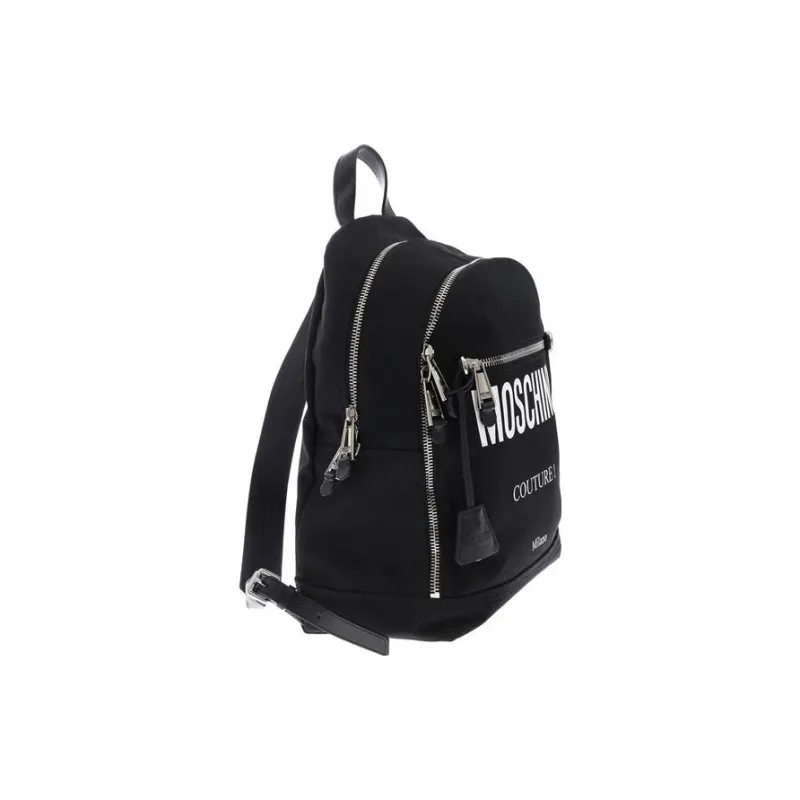 MOSCHINO Canvas With Leather Backpack Men's Black-1