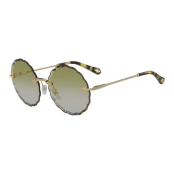 Chloe Metal Round Sunglasses Unisex Gold