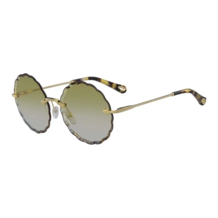 Chloe Metal Round Sunglasses Unisex Gold-0