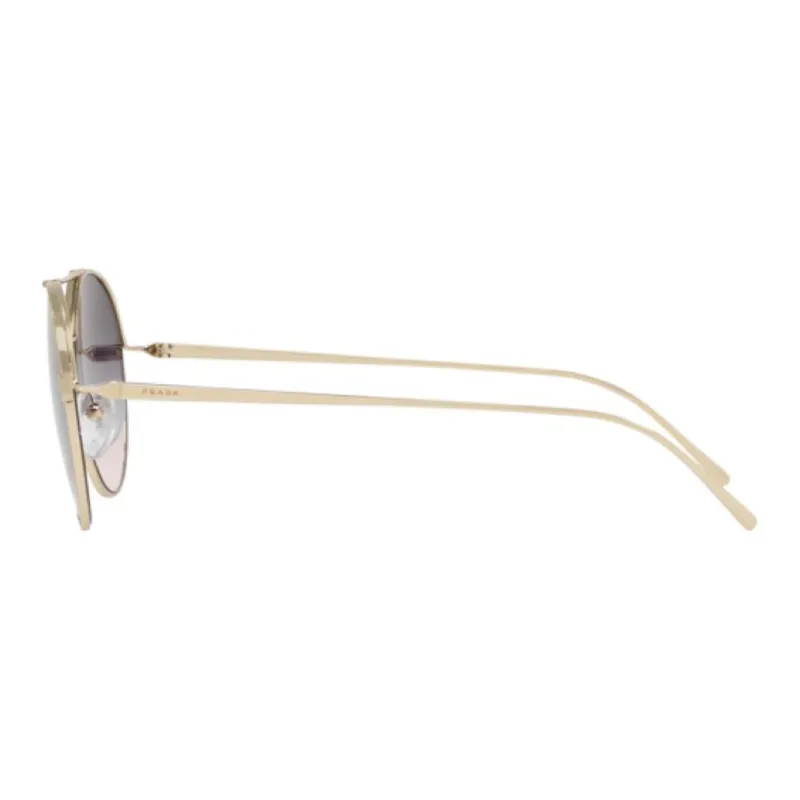 PRADA Metal Irregular Shape Sunglasses Unisex Gold-2