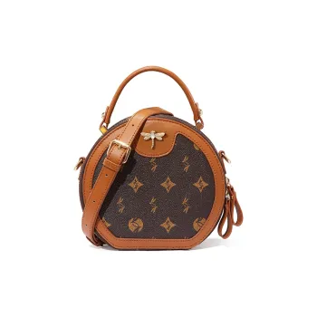 RED DRAGONFLY PVC One Shoulder Handbags Small Size Women's Brown