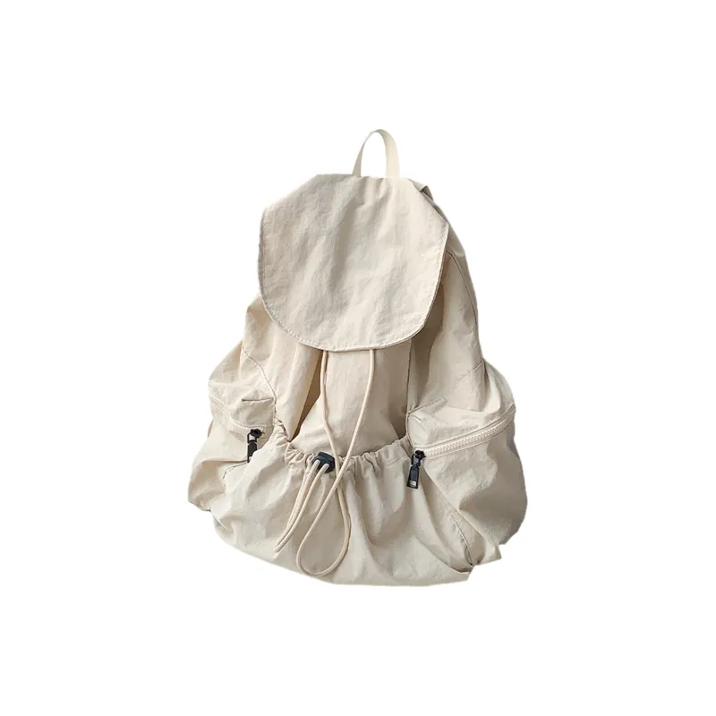 UNITE STAR Nylon Backpack Medium Size Unisex Black/Apricot/Gray-7