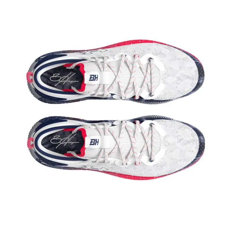 Under Armour Harper Cushioning Anti-Slip And Wear-Resistant Low-Top Training Shoes Men's White Red-3