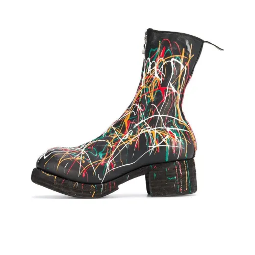 GUIDI Paint Splattered Ankle Boots