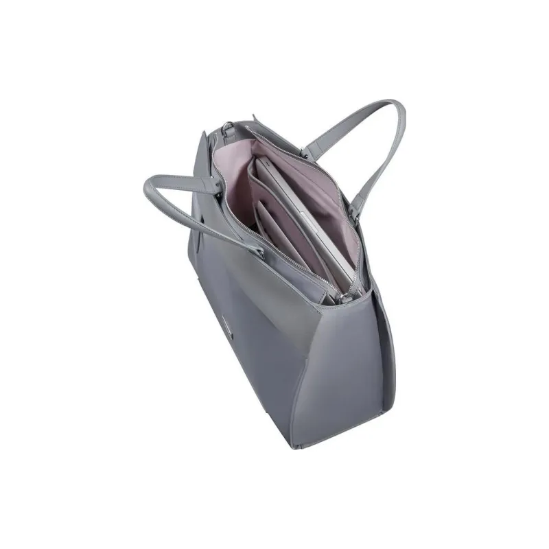 SAMSONITE Recyclable Polyester With Polyurethane Tote Bag Shopping Bag Shoulder Bag Handbag Women's Silver Gray-5
