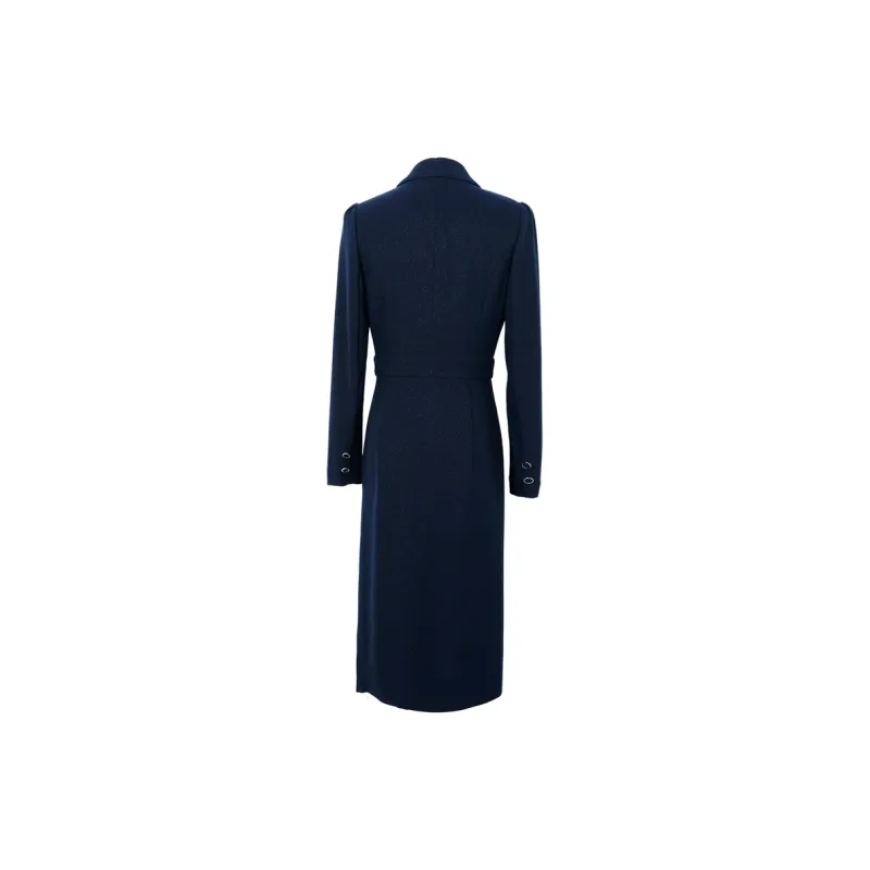 MISSSHINE Long Sleeved Dresses Women's Navy Blue-1