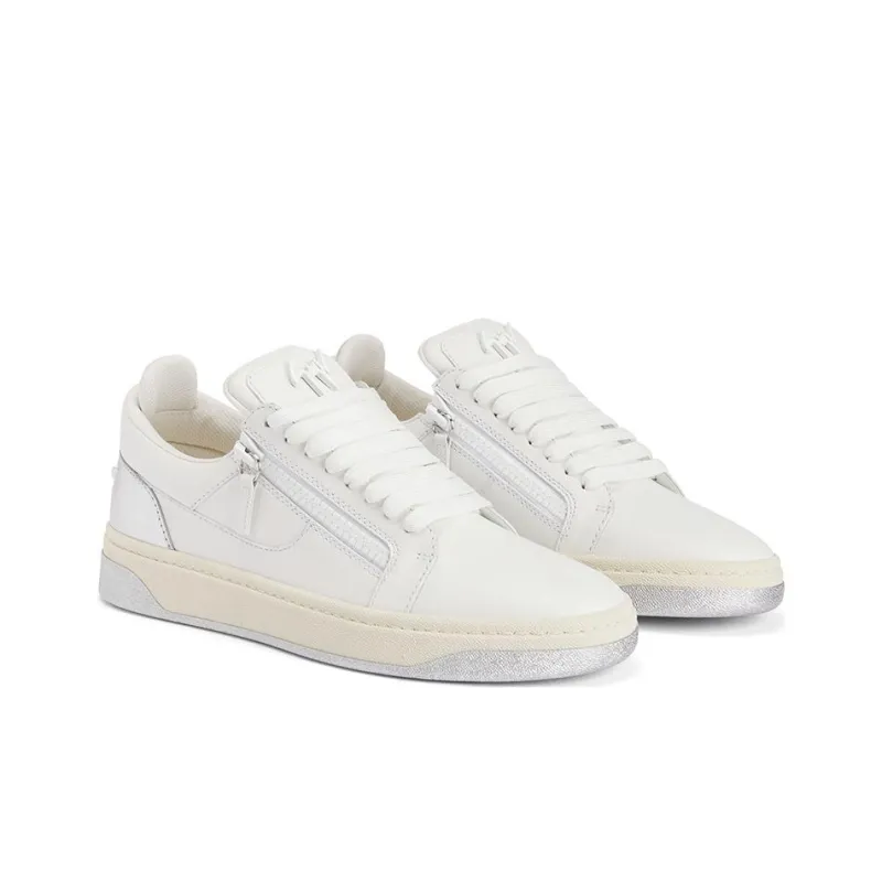 giuseppe zanotti Logo-embroidered Leather Sneakers-2