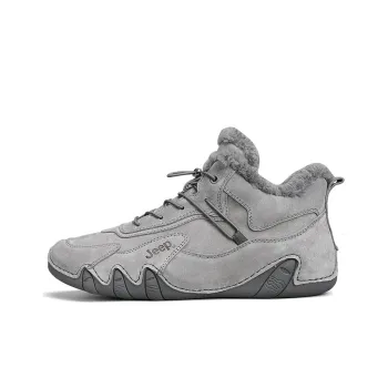 Jeep Warm And Wear Resistant Ankle Length Outdoor Boots Men's Gray