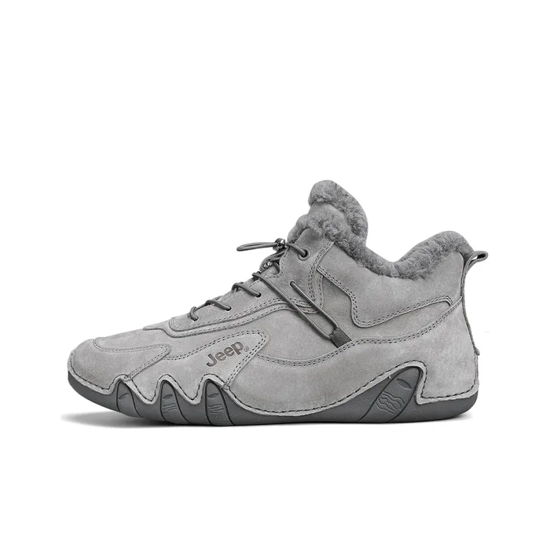 Jeep Warm And Wear Resistant Ankle Length Outdoor Boots Men's Gray-0