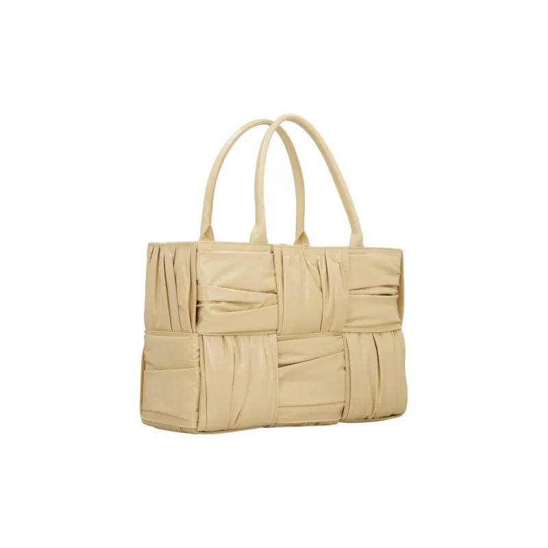 Bottega Veneta ARCO Calfskin Handbag Regular Women's Beige Yellow-1