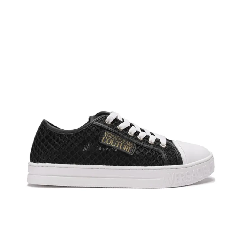 VERSACE JEANS Couture Low Top Skateboard Shoes 3cm Women's Black-1
