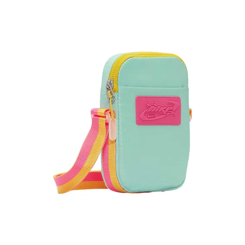 Nike Fabric Shoulder Bag, Crossbody Bag Regular Unisex Emerald Green & Transparent Pink-1