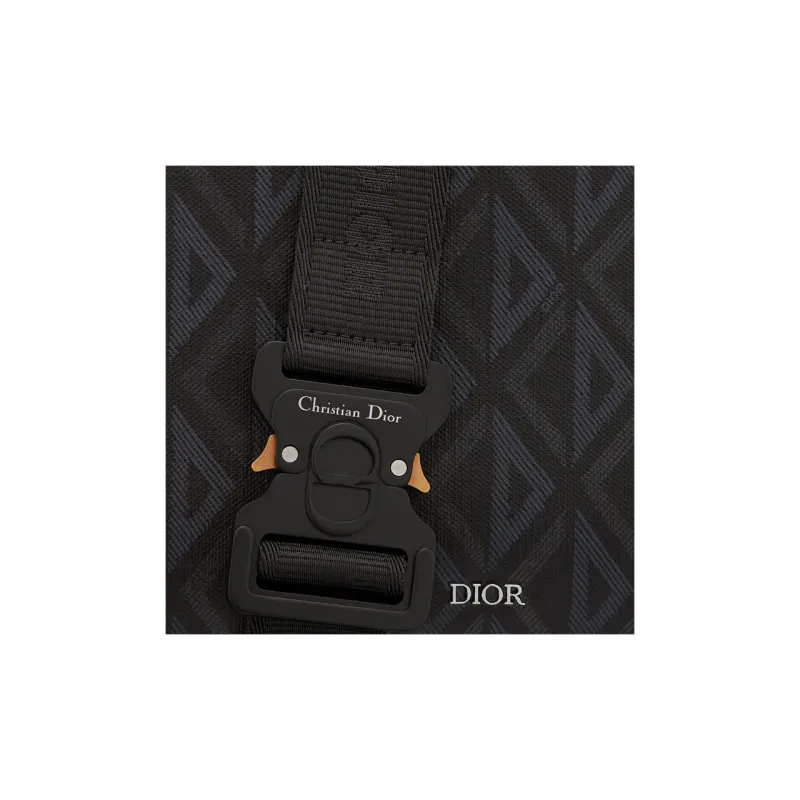 DIOR Lingot Smooth Cow Leather Messenger Bag Handbag Shoulder Bag Crossbody Bag Large Size Men's Black-4