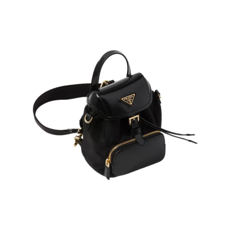 PRADA Fabric With Leather Crossbody Bag, Shoulder Bag Women's Black-1