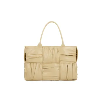 Bottega Veneta ARCO Calfskin Handbag Regular Women's Beige Yellow