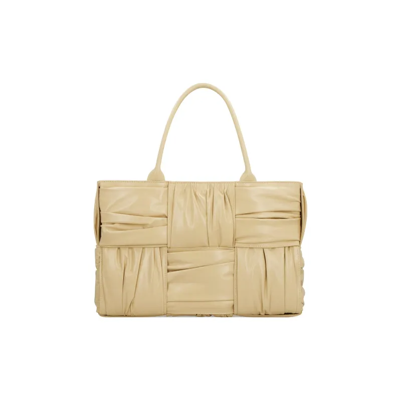 Bottega Veneta ARCO Calfskin Handbag Regular Women's Beige Yellow-0
