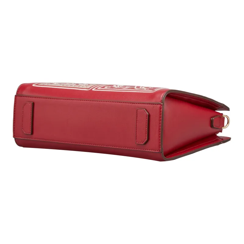 YEARCON Synthetic Leather Handbag Women's Burgundy-4