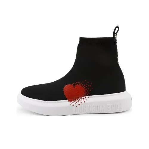 LOVE MOSCHINO Skateboard Shoes Women's High-Top Black