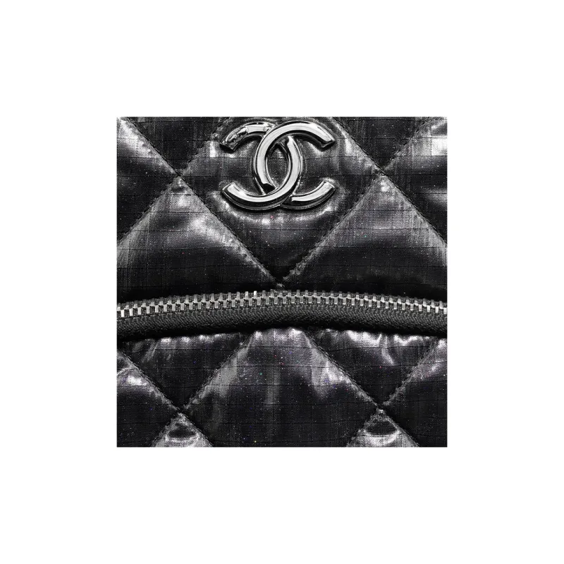 CHANEL Nylon Backpack Women's Black-3