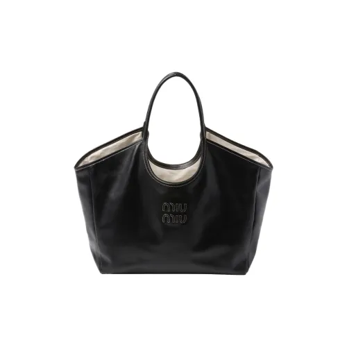 MIU MIU Leather Tote Bag, Shopping Bag, Handbag Women's Black