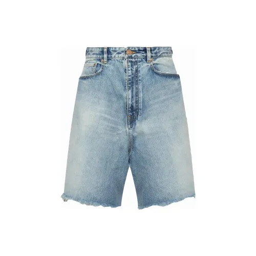 Balenciaga Denim Shorts Men Blue